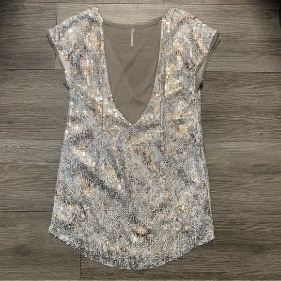 46. Free People Shuttered Glass Sequined Mini Dress XS - Picture 8 of 15